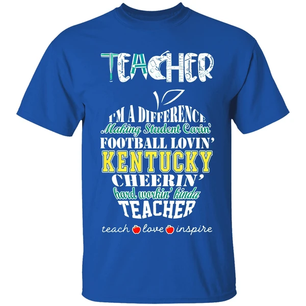 Kentucky Wildcats Teacher Im A Difference Football Lovin Cyclones Cheerin Teacher Love Inspire Shirt - Image 8