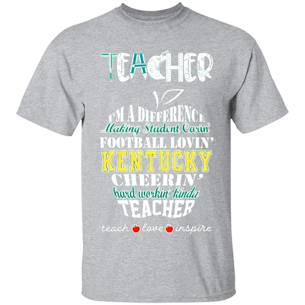 Kentucky Wildcats Teacher Im A Difference Football Lovin Cyclones Cheerin Teacher Love Inspire Shirt - Image 9
