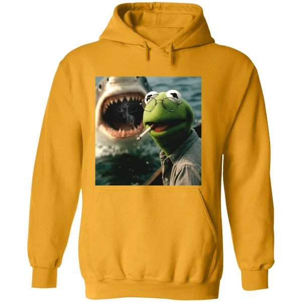 Kermit The Frog Smoking Jaws Muppet Meme Hoodie