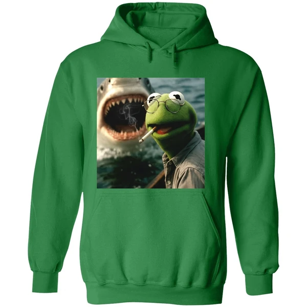 Kermit The Frog Smoking Jaws Muppet Meme Hoodie - Image 2