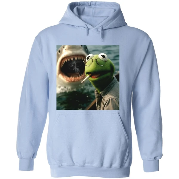 Kermit The Frog Smoking Jaws Muppet Meme Hoodie - Image 4