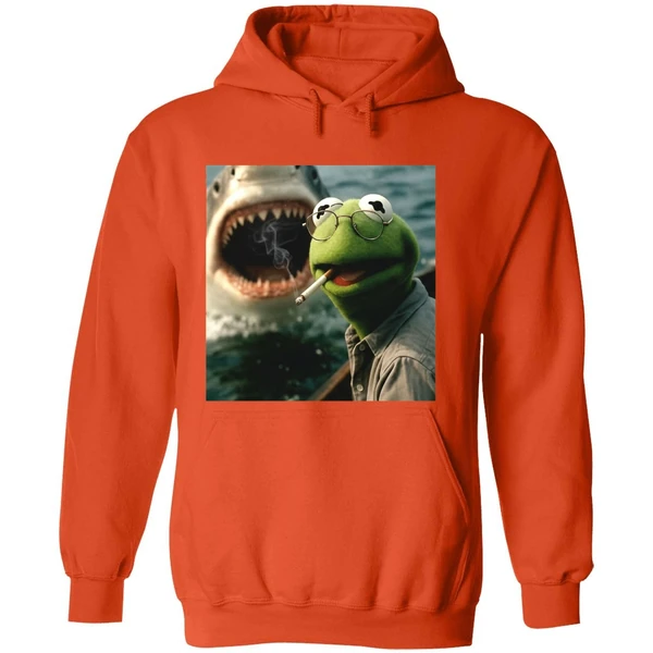 Kermit The Frog Smoking Jaws Muppet Meme Hoodie - Image 6
