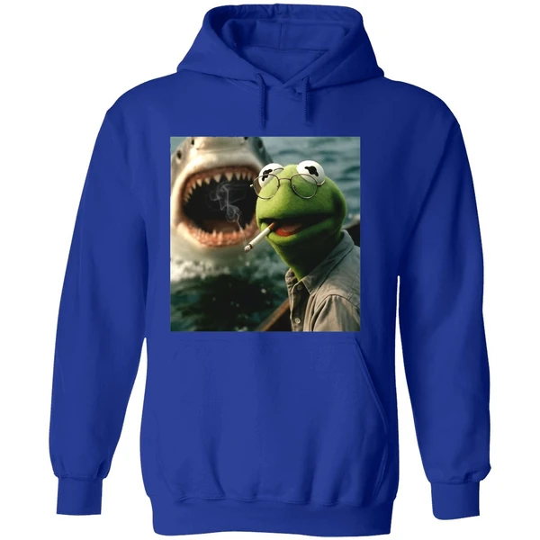 Kermit The Frog Smoking Jaws Muppet Meme Hoodie - Image 7
