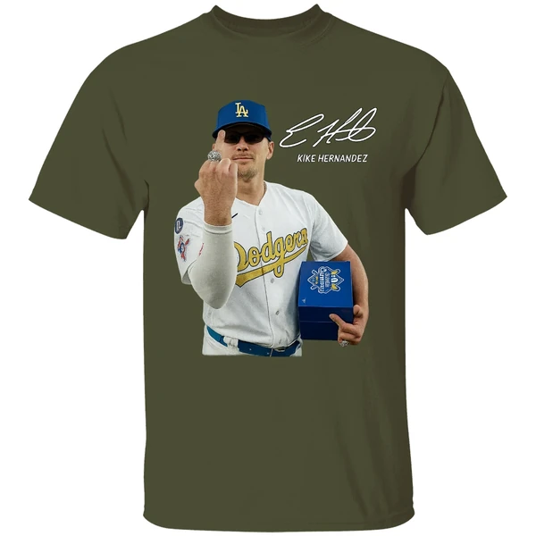 Kike Hernandez Dodgers Middle Finger Signature Shirt - Image 3