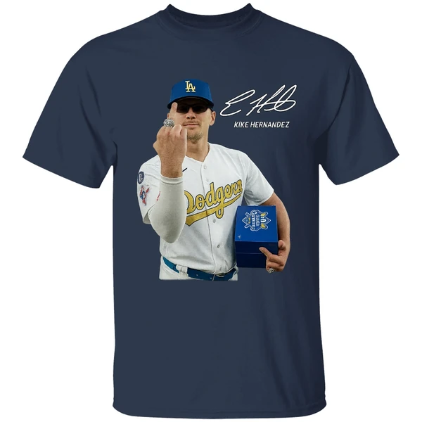 Kike Hernandez Dodgers Middle Finger Signature Shirt - Image 4