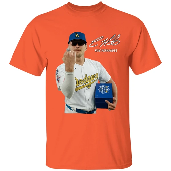 Kike Hernandez Dodgers Middle Finger Signature Shirt - Image 5