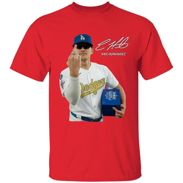 Kike Hernandez Dodgers Middle Finger Signature Shirt - Image 6