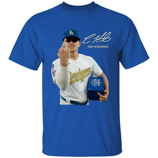Kike Hernandez Dodgers Middle Finger Signature Shirt - Image 7