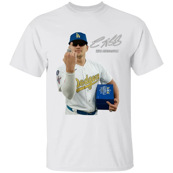 Kike Hernandez Dodgers Middle Finger Signature Shirt - Image 9