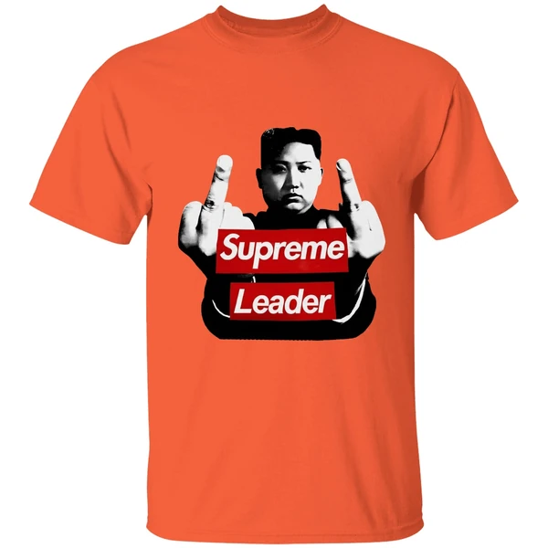 kim jong un middle finger supreme leader shirt orange
