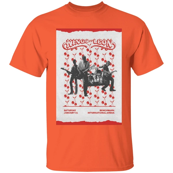 kings of leon event tampa fl on jan 31 2026 poster shirt orange