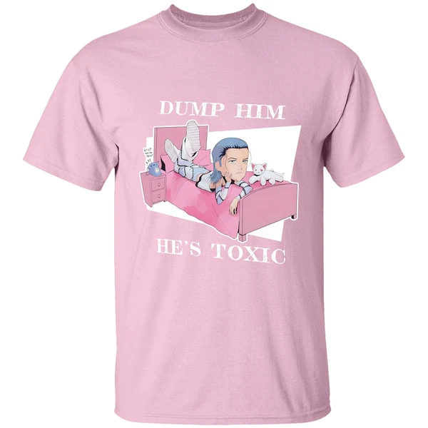 kit wilson dump him hes toxic cartoon shirt lightpink