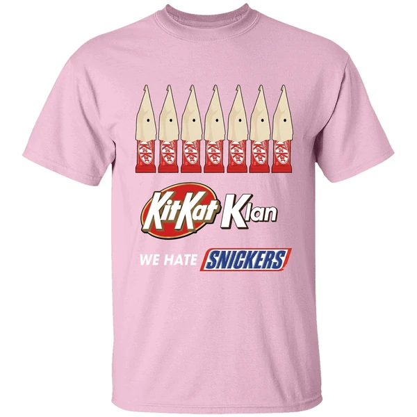 kitkat klan we hate snickers shirt lightpink