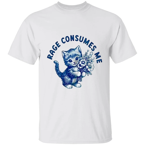 Kitty Floral Rage Consumes Me Shirt