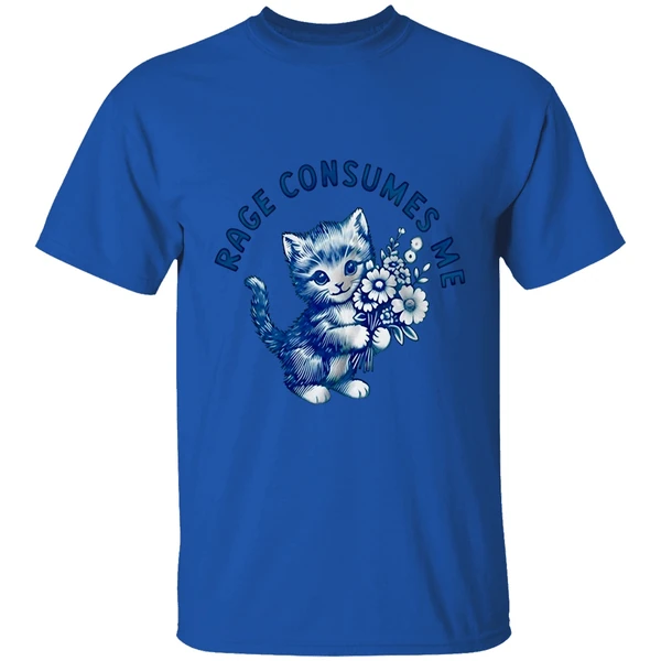 Kitty Floral Rage Consumes Me Shirt - Image 5