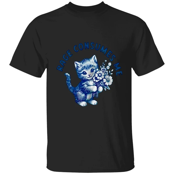 Kitty Floral Rage Consumes Me Shirt - Image 7