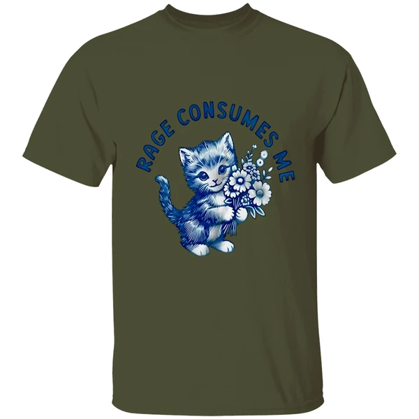 Kitty Floral Rage Consumes Me Shirt - Image 9