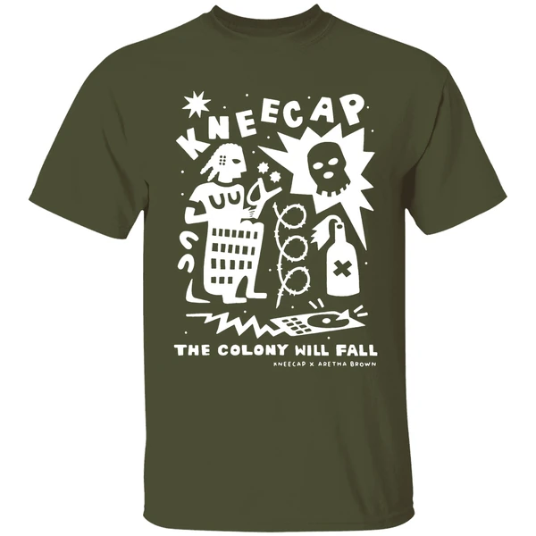kneecap aretha brown the colony will fall shirt militarygreen