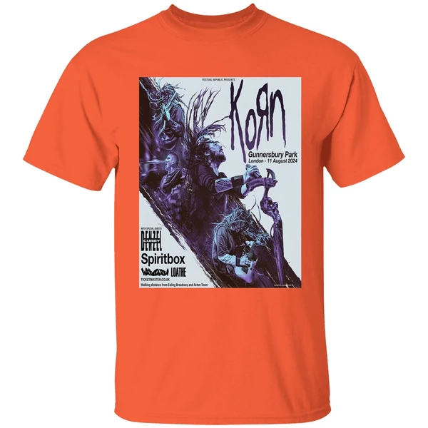 Korn In Gunnersbury Park London On 11 August 2024 Line Up Shirt - Image 3