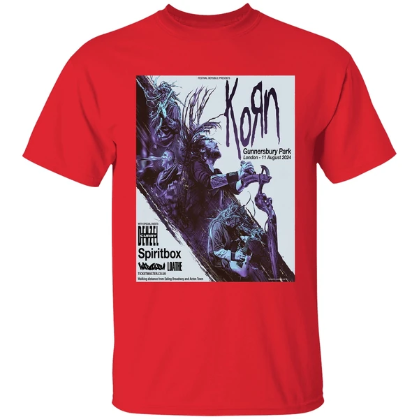 Korn In Gunnersbury Park London On 11 August 2024 Line Up Shirt - Image 4