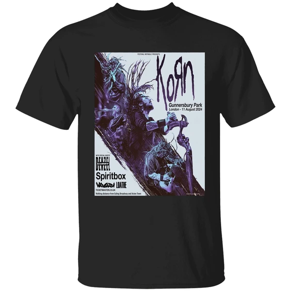 Korn In Gunnersbury Park London On 11 August 2024 Line Up Shirt - Image 7