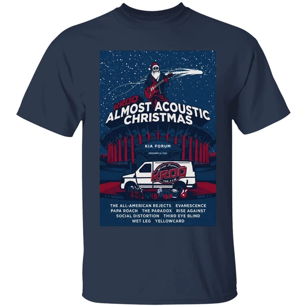 kroq almost acoustic christmas in los angeles ca on dec 13 2025 poster shirt navy