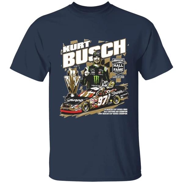 kurt busch checkered flag sports nascar 2026 hall of fame shirt navy