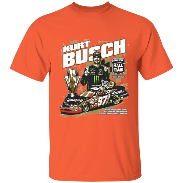 kurt busch checkered flag sports nascar 2026 hall of fame shirt orange