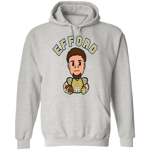 Kyle Efford 44 Georgia Tech Football Caricature Hoodie - Image 9