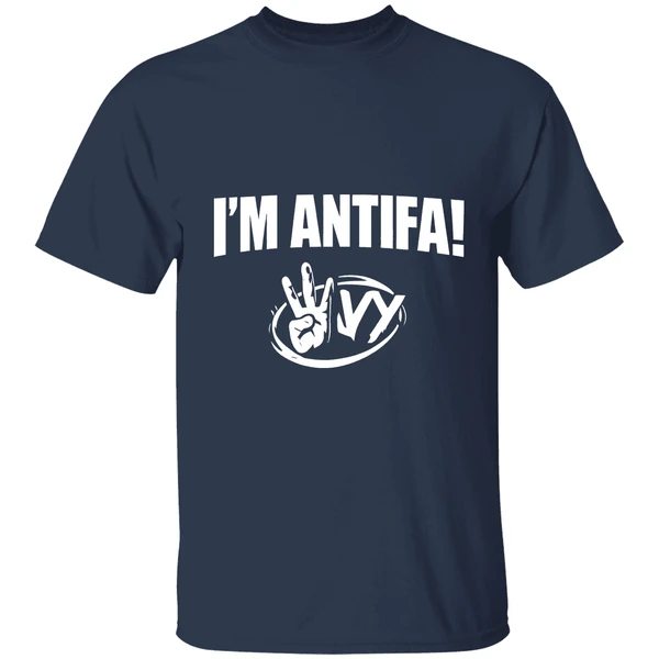 kyle wagner with im antifa shirt navy