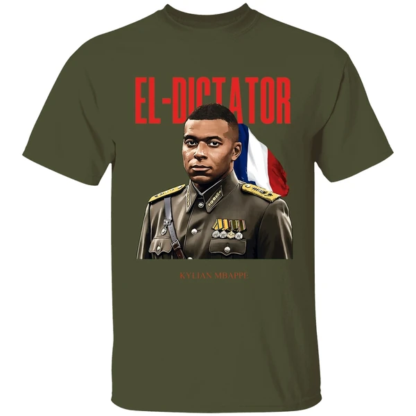 kylian mbappe el dictator shirt militarygreen