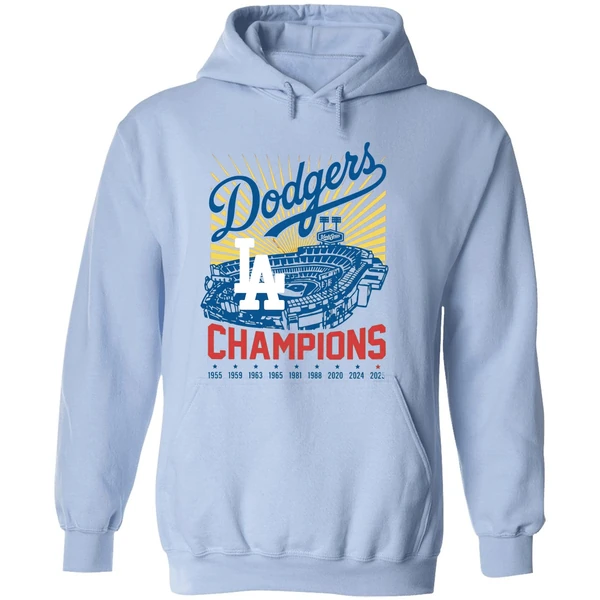 La Baseball World Series Champion 1955 1959 1963 1965 1981 1988 2020 2024 2025 Hoodie - Image 4