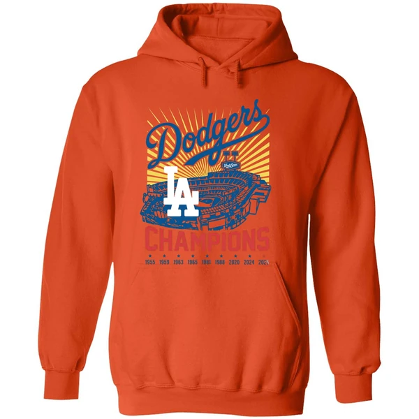 La Baseball World Series Champion 1955 1959 1963 1965 1981 1988 2020 2024 2025 Hoodie - Image 6