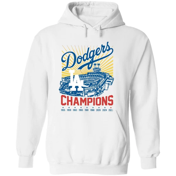 La Baseball World Series Champion 1955 1959 1963 1965 1981 1988 2020 2024 2025 Hoodie - Image 8