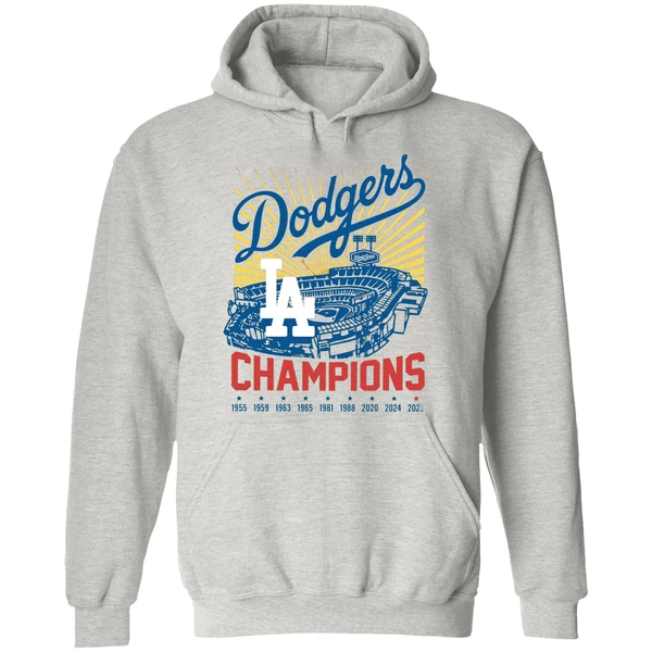 La Baseball World Series Champion 1955 1959 1963 1965 1981 1988 2020 2024 2025 Hoodie - Image 9