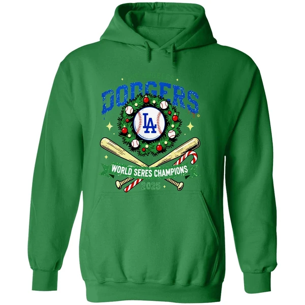 La Dodgers World Series Champions 2025 Christmas Hoodie - Image 2