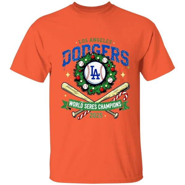 la-dodgers-world-series-champions-2025-christmas-shirt-orange