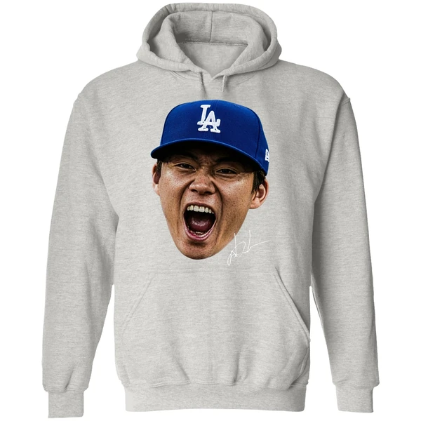 La Dodgers Yoshinobu Yamamoto Japanese Pitcher Signature Hoodie - Image 9