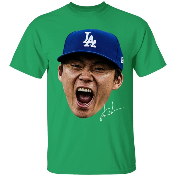 La Dodgers Yoshinobu Yamamoto Japanese Pitcher Signature Shirt - Image 2