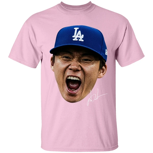 la dodgers yoshinobu yamamoto japanese pitcher signature shirt lightpink