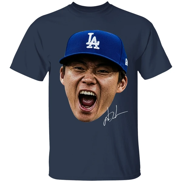 La Dodgers Yoshinobu Yamamoto Japanese Pitcher Signature Shirt - Image 5