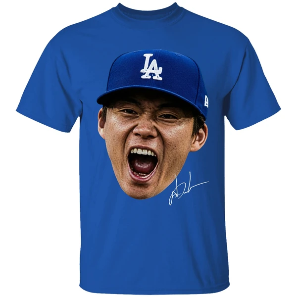 La Dodgers Yoshinobu Yamamoto Japanese Pitcher Signature Shirt - Image 8