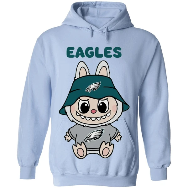 Labubu Philadelphia Eagles Nfl Football Cartoon Hoodie - Image 4