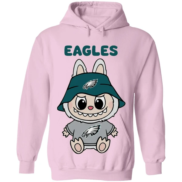 Labubu Philadelphia Eagles Nfl Football Cartoon Hoodie - Image 5