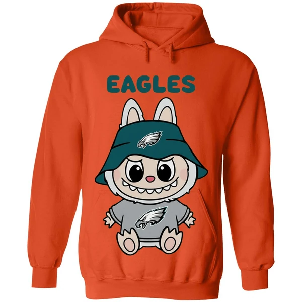 Labubu Philadelphia Eagles Nfl Football Cartoon Hoodie - Image 6