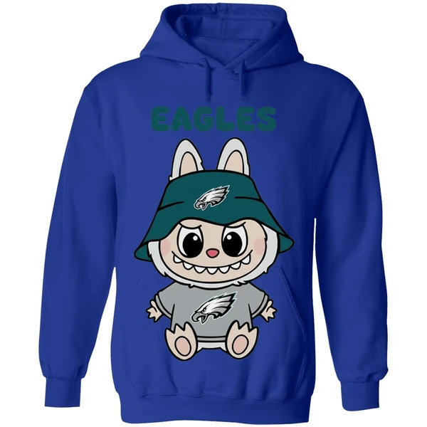 Labubu Philadelphia Eagles Nfl Football Cartoon Hoodie - Image 7