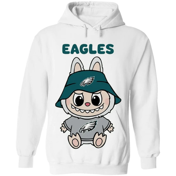 Labubu Philadelphia Eagles Nfl Football Cartoon Hoodie - Image 8