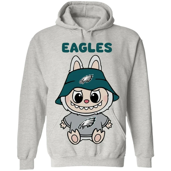Labubu Philadelphia Eagles Nfl Football Cartoon Hoodie - Image 9