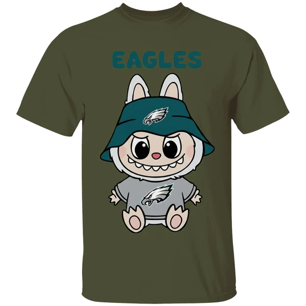 Labubu Philadelphia Eagles Nfl Football Cartoon Shirt - Image 3