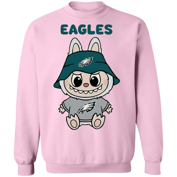 Labubu Philadelphia Eagles Nfl Football Cartoon Sweatshirt - Image 4